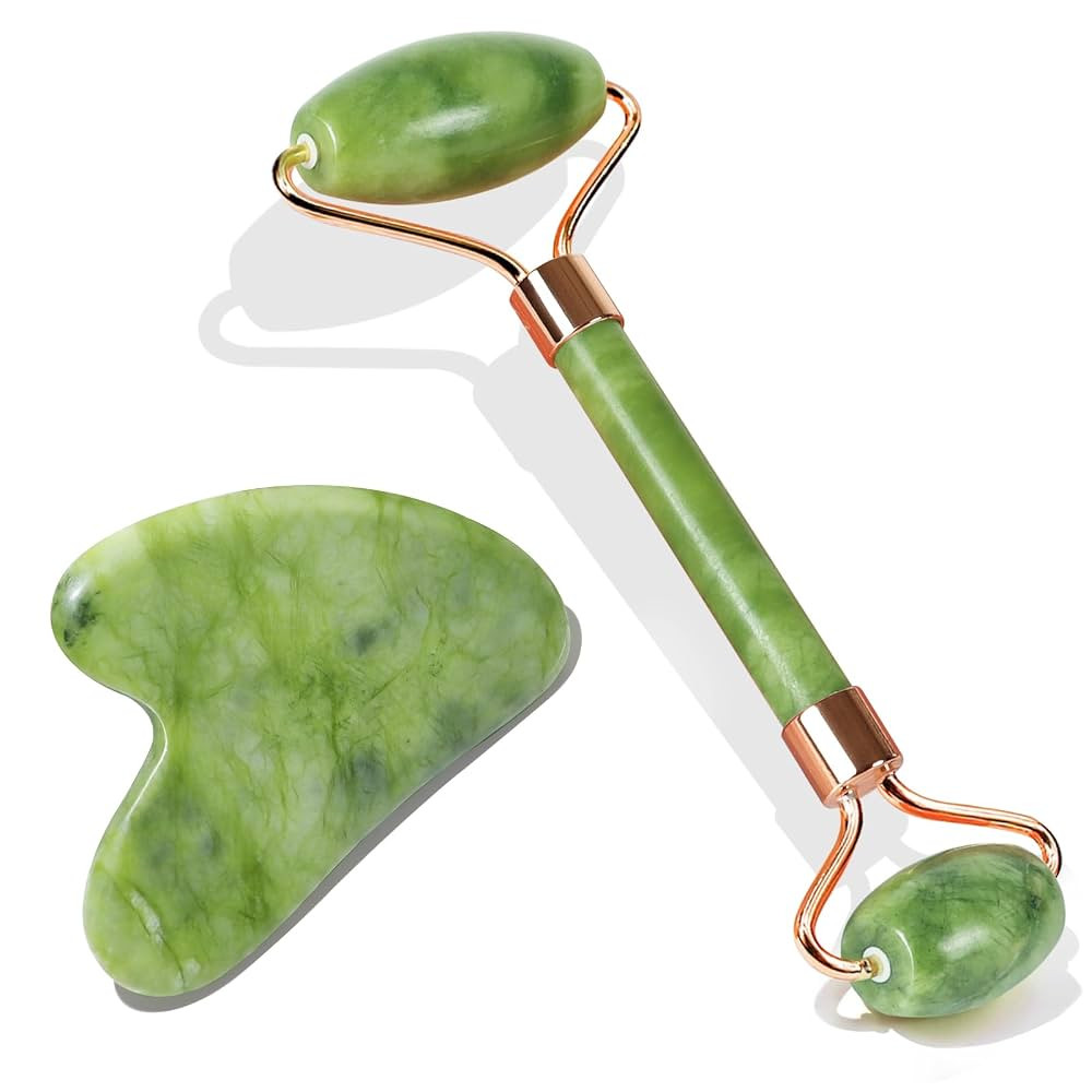 BAIMEI Jade Face Roller & Gua Sha, Facial Beauty Skin Care Tools, Self Care Gift for Men Women, M... | Amazon (US)
