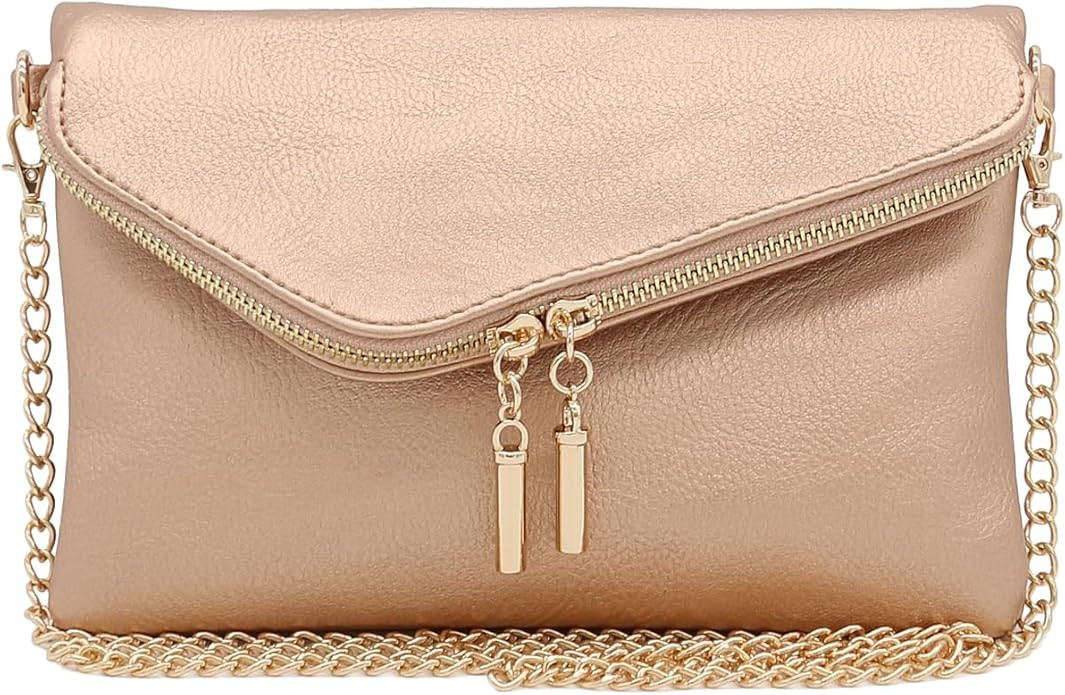 FashionPuzzle Envelope Wristlet Clutch Crossbody Bag with Chain Strap | Amazon (US)