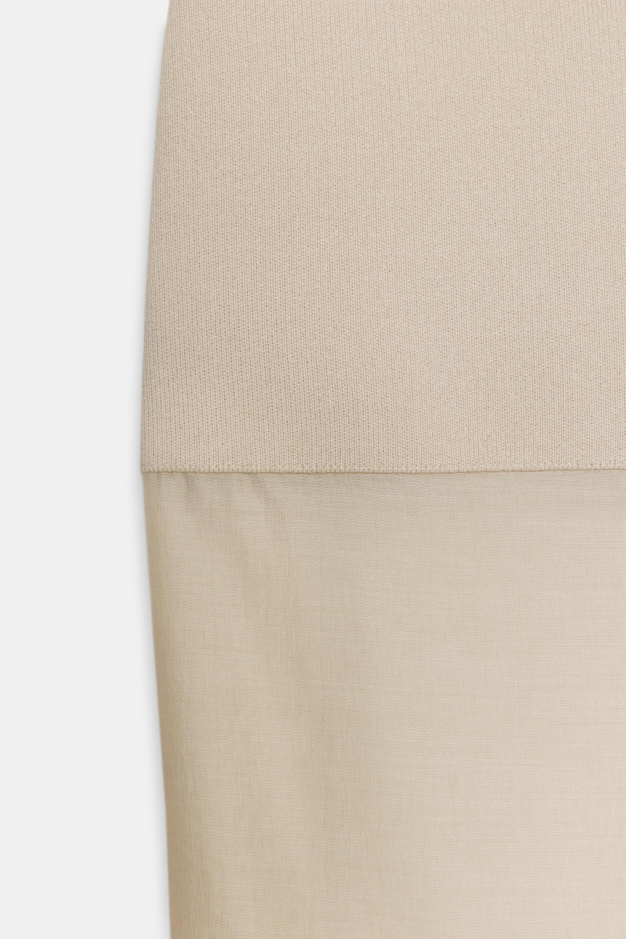 CONTRASTING KNIT PENCIL SKIRT | Zara US