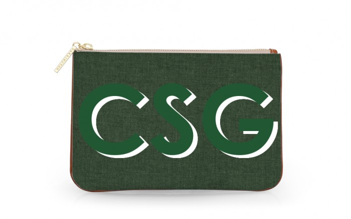 Everyday Essentials Pouch - Monogram Stripe - 70.00 | Barrington Gifts