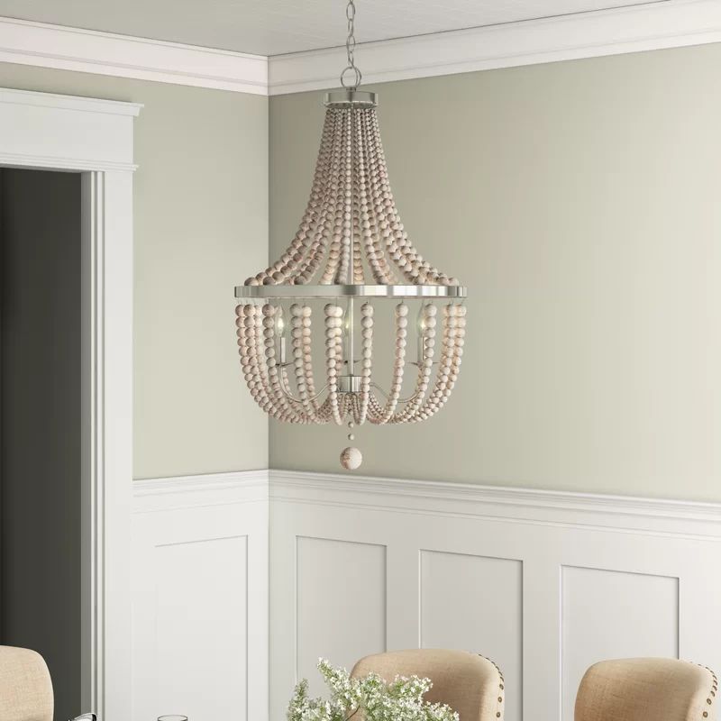 Aayan 3 - Light Unique Empire Chandelier with Beaded Accents | Wayfair North America