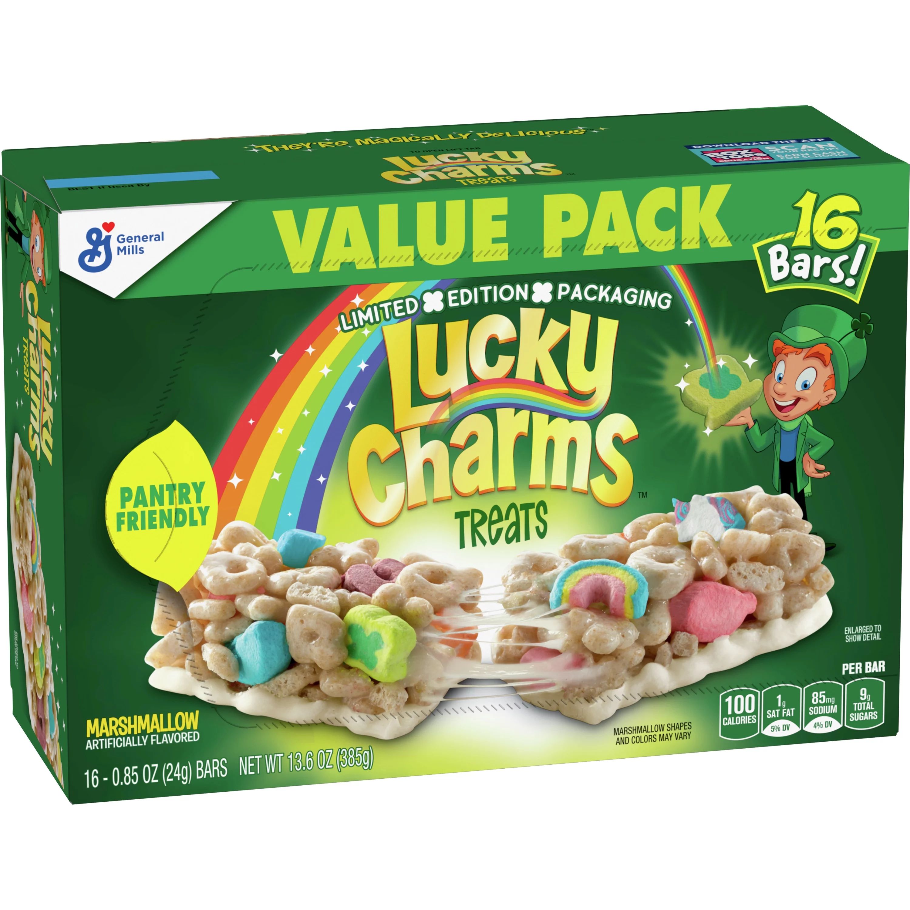 Lucky Charms Breakfast Cereal Treat Bars, Snack Bars, Value Pack, 16 ct | Walmart (US)