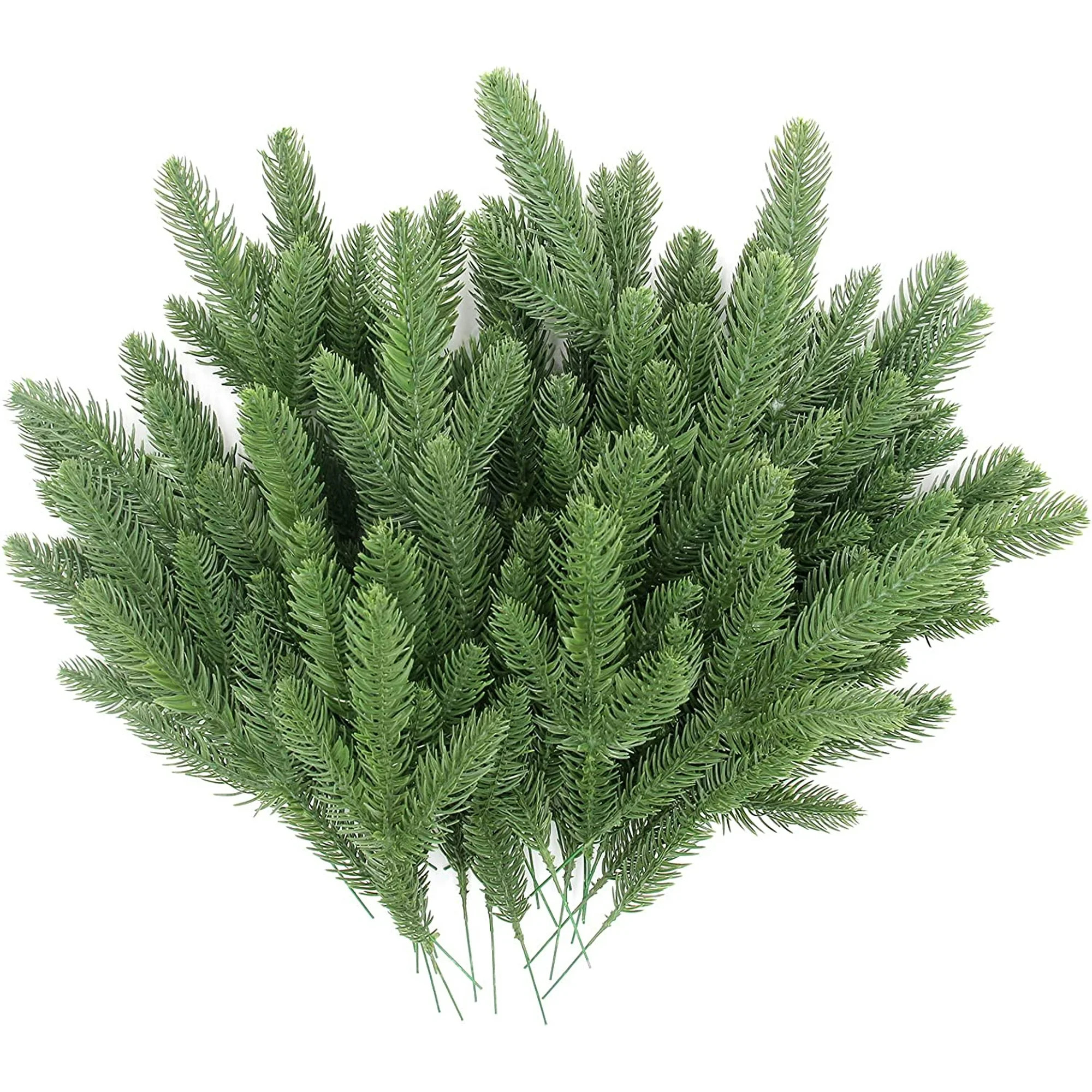 50 Pcs Artificial Pine Branches Green Plants Pine Needles DIY Accessories for Garland Wreath Chri... | Walmart (US)