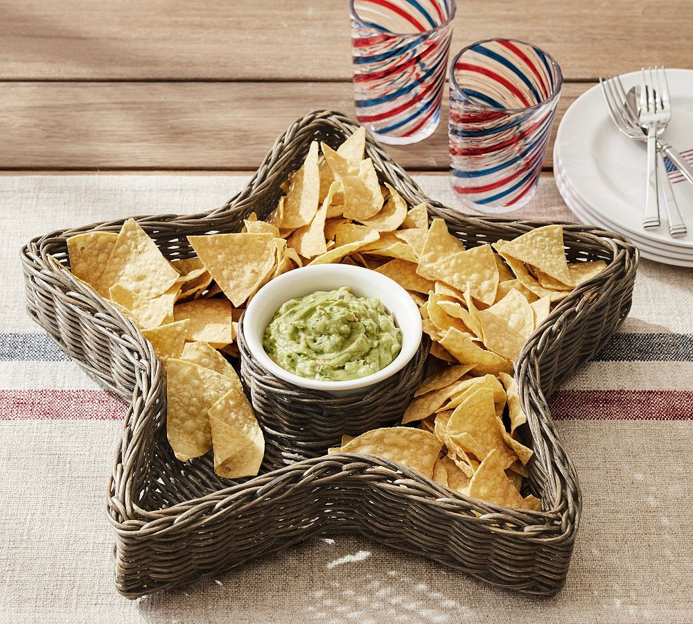 Americana Woven Star Chip &amp; Dip Serving Platter | Pottery Barn (US)