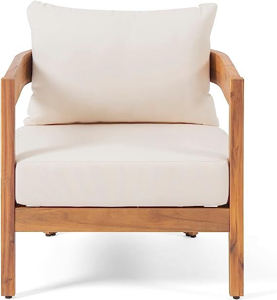 Christopher Knight Home 318048 Brooklyn Club Chair, Teak + Beige | Amazon (US)