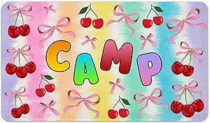 Gilbins Super Soft and Comfy Floor Mat Bunk Camp Floor Mats Sport Balls Sky (Cherry & Bows) | Amazon (US)