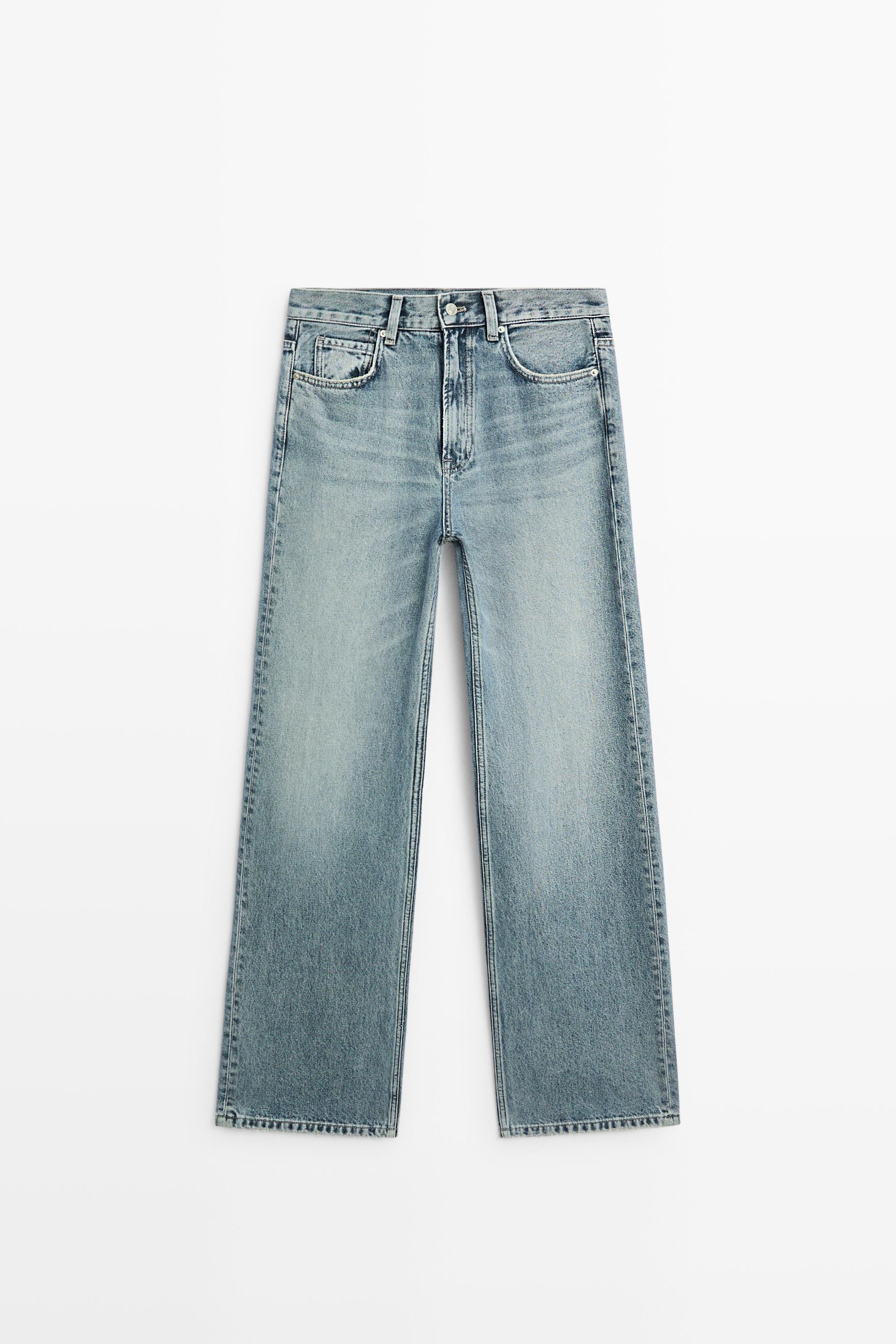 High-waist wide-leg jeans | Massimo Dutti UK