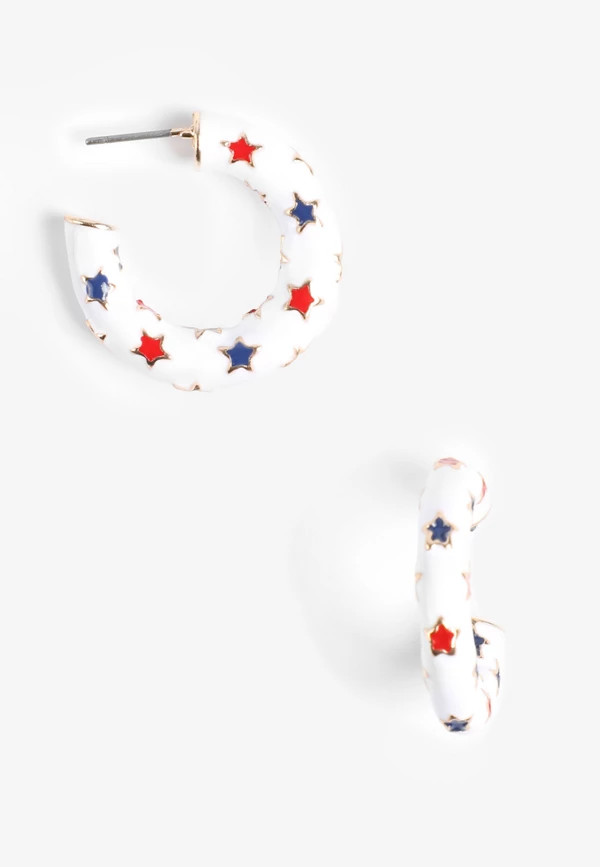 Americana Star Hoop Earrings | Maurices