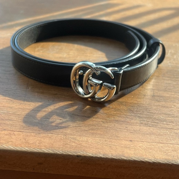 Black and silver Women’s GG Gucci belt 38 inches | Poshmark