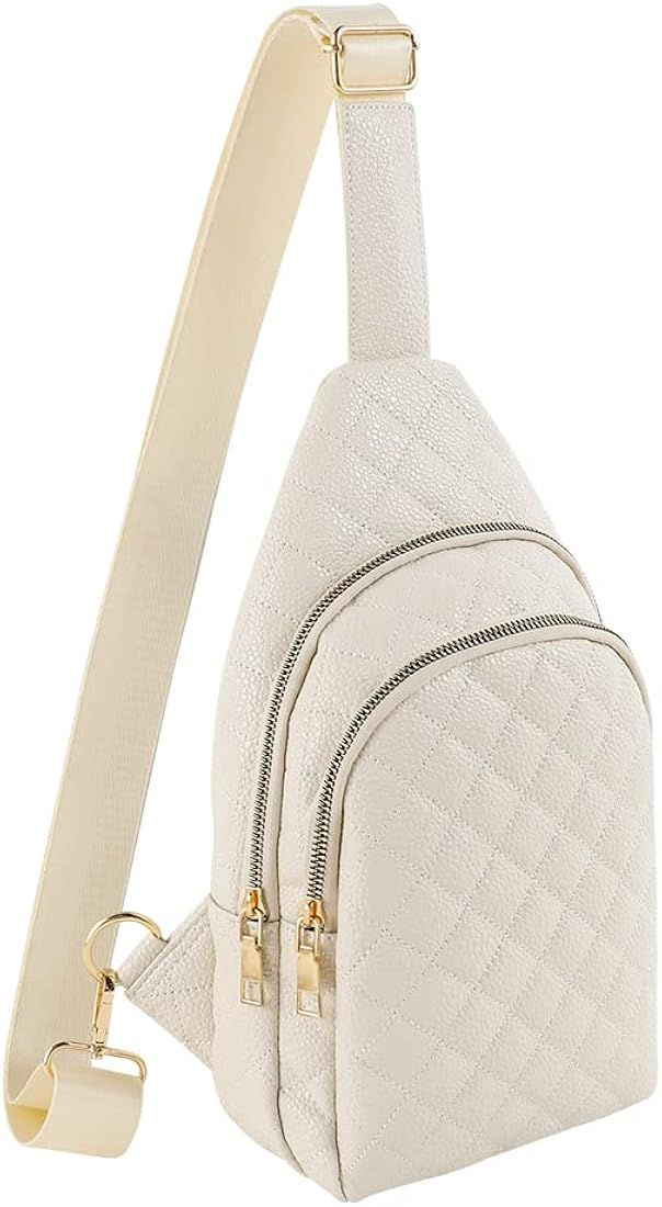EMBRUNIOICE Sling Bag for Women, PU Leather Crossbody Sling Bag, Quilted sling Backpack Purse, Ch... | Amazon (US)