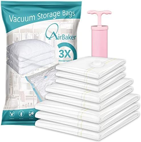 XUTAI Vacuum Storage Bags - 9 Packs Space Saver Bags Vacuum Storage Bags (3 Large, 3 Medium, 3 Small | Amazon (US)
