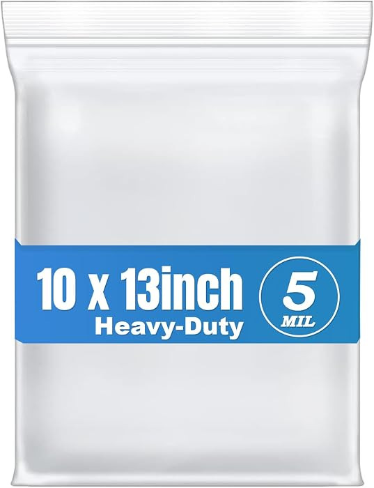 20 Pcs 10"x13" Thick Clear Zip Seal Lock Storage Bags 2 Gallon Heavy-Duty 4 Mil Plastic Resealabl... | Amazon (US)