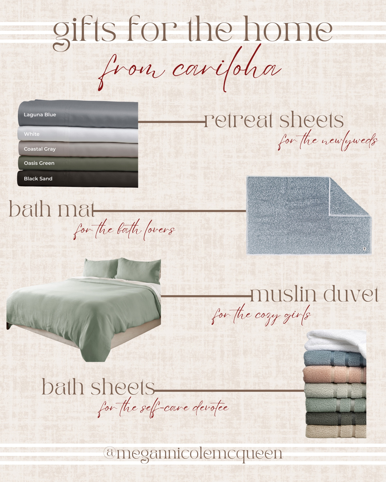 use code MCQUEEN40 for 40% off at @cariloha ♥️

gifts for him, gifts for her, gifts for the home, bamboo, bedding, towels, bath mat, waffle robe, cozy socks, pajama set, trucker hat

#LTKGiftGuide #LTKHoliday #LTKHome