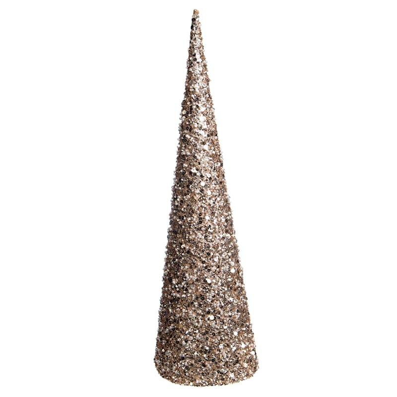 Champagne Glitter & Sequin Table Top Tree, 30" | At Home