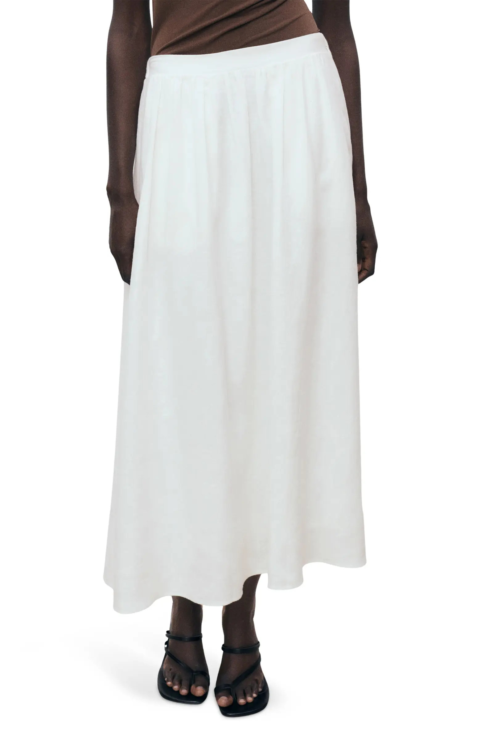 MANGO A-Line Linen Skirt | Nordstrom | Nordstrom