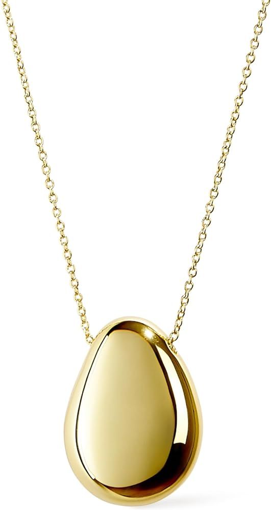 Ana Luisa Gold Pendant Necklace - Pebble | 14K Gold Plated Teardrop Pendant Necklace| Hypoallerge... | Amazon (US)
