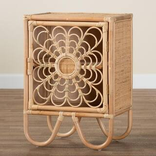 Acelin Natural Rattan Nightstand | The Home Depot
