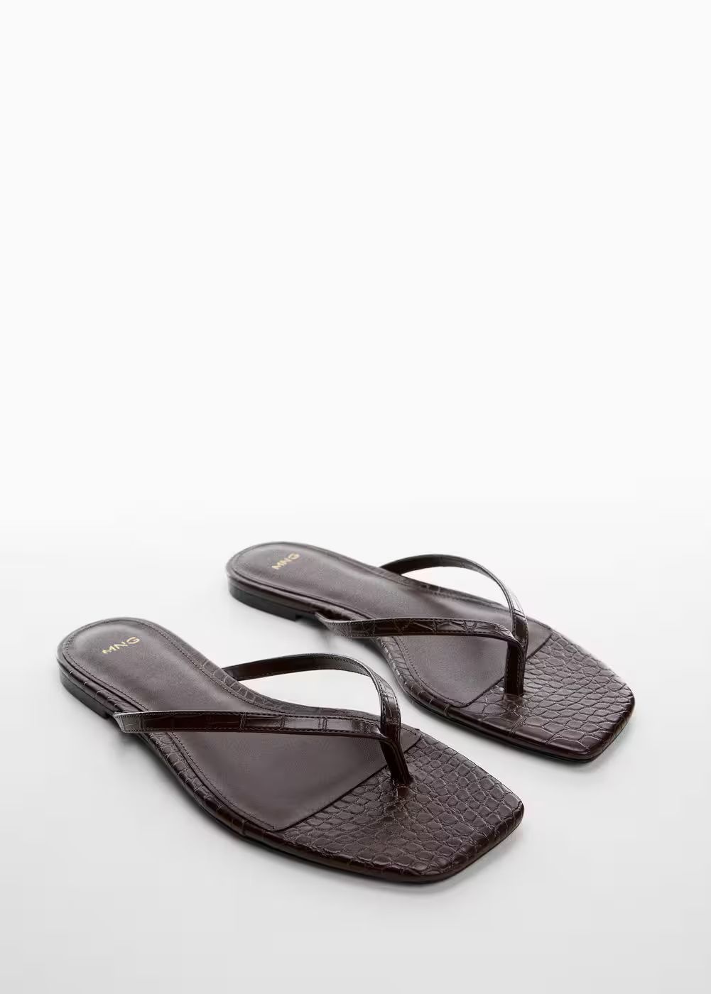 Croc-effect sandals | MANGO (US)
