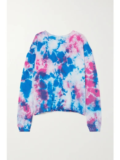 Year of Ours - Tie-dyed Cotton-jersey Sweatshirt - Blue | NET-A-PORTER (US)