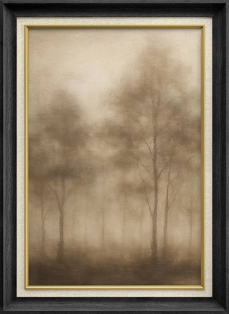 SIGNWIN Premium Frame Art Misty Forest Trees in Sepia Tone Vintage Landscape Illustrations Fine A... | Amazon (US)