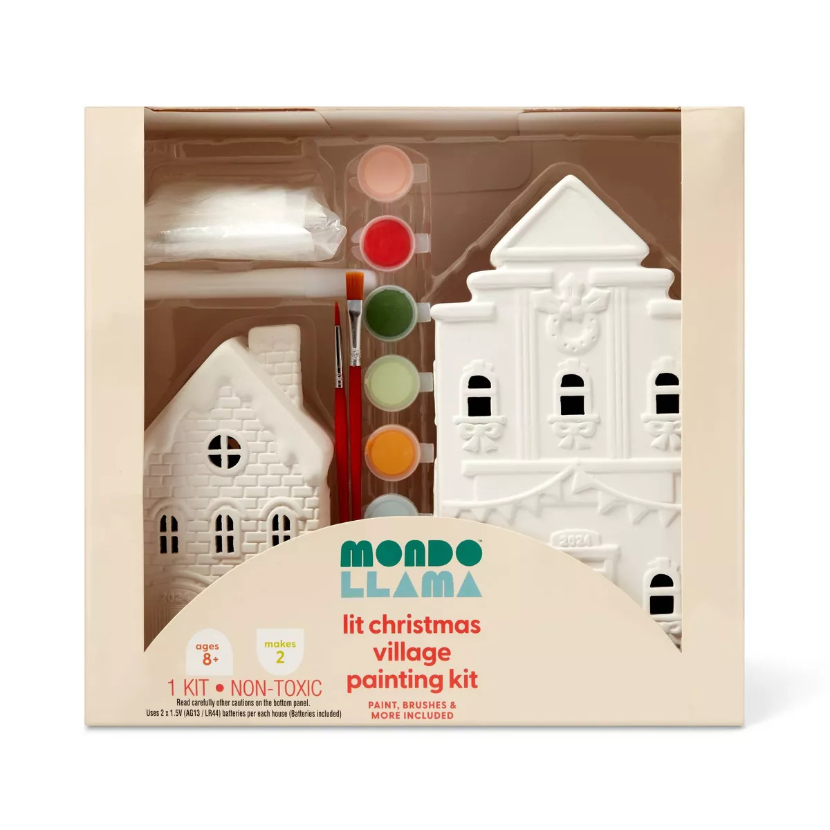 Holiday Craft 2ct Paint-Your-Own Ceramic Christmas Village - Mondo Llama™ | Target