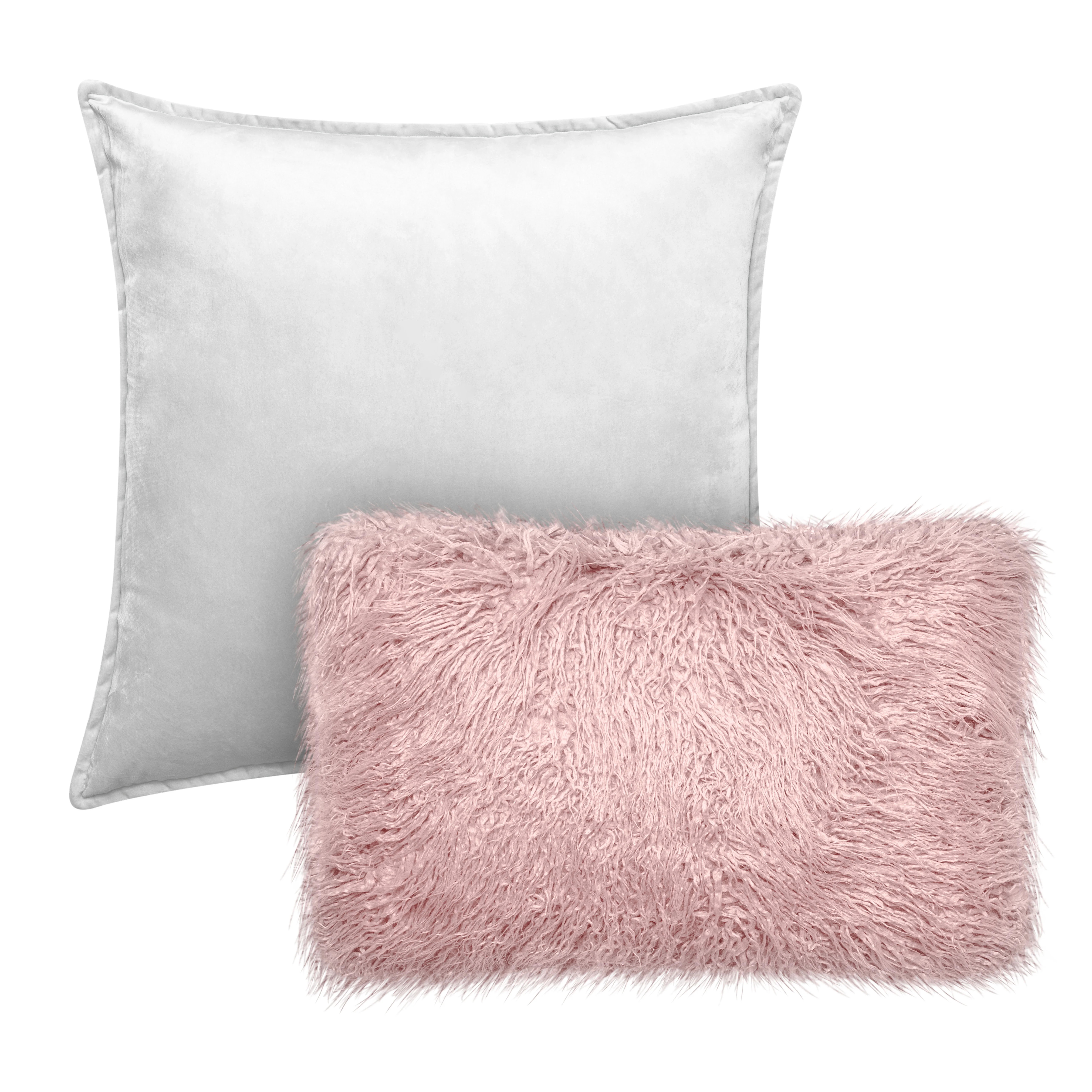 Better Homes & Gardens Feather Filled Velvet Square & Mongolian Fur Oblong Decorative Throw Pillo... | Walmart (US)