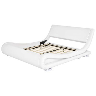 Slickblue Modern Upholstered Platform Bed Frame With Sleigh Curved Headboard | Macy's