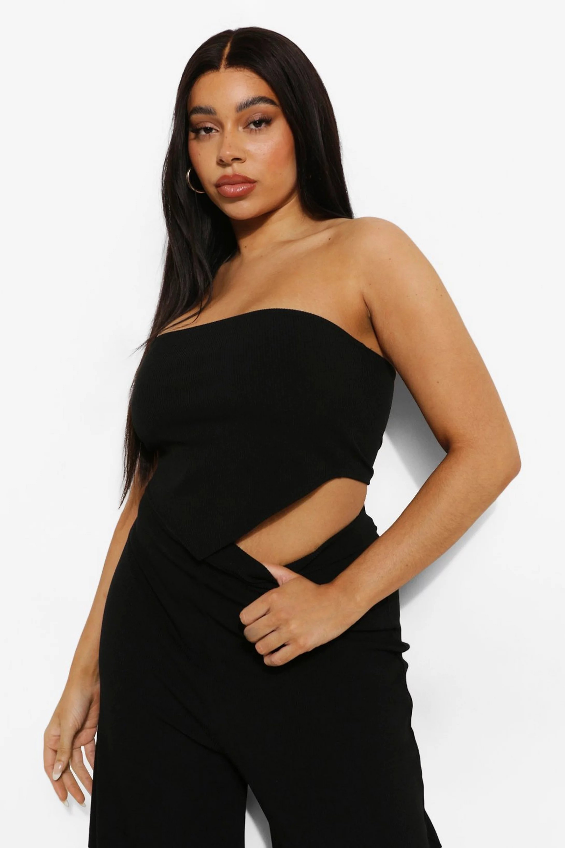 Plus Rib Bandeau Corset | Boohoo.com (US & CA)