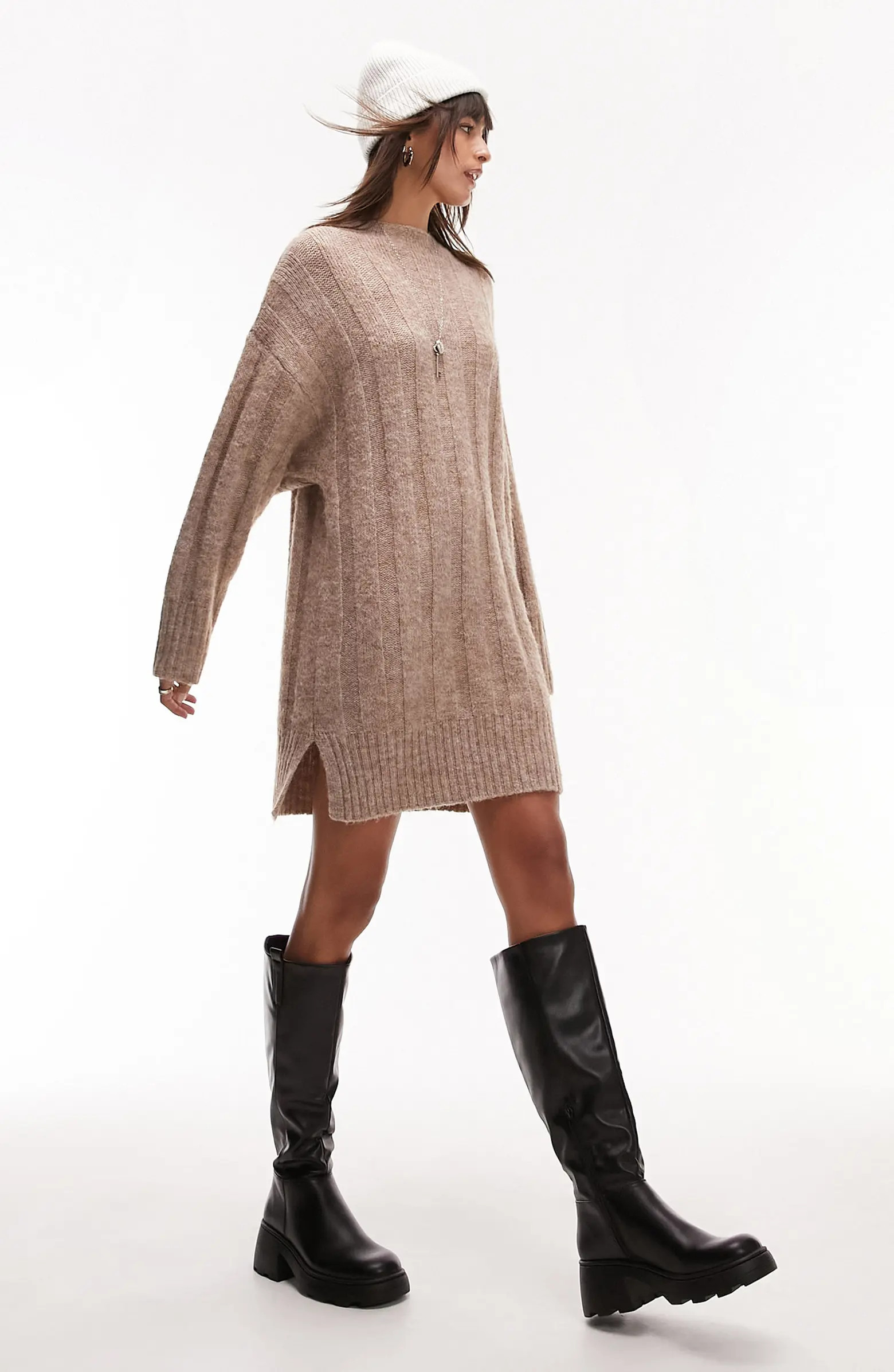 Rib Long Sleeve Shift Sweater Dress | Nordstrom