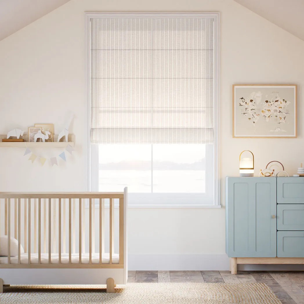 Coastal Stripe Roman Shades | Select Blinds