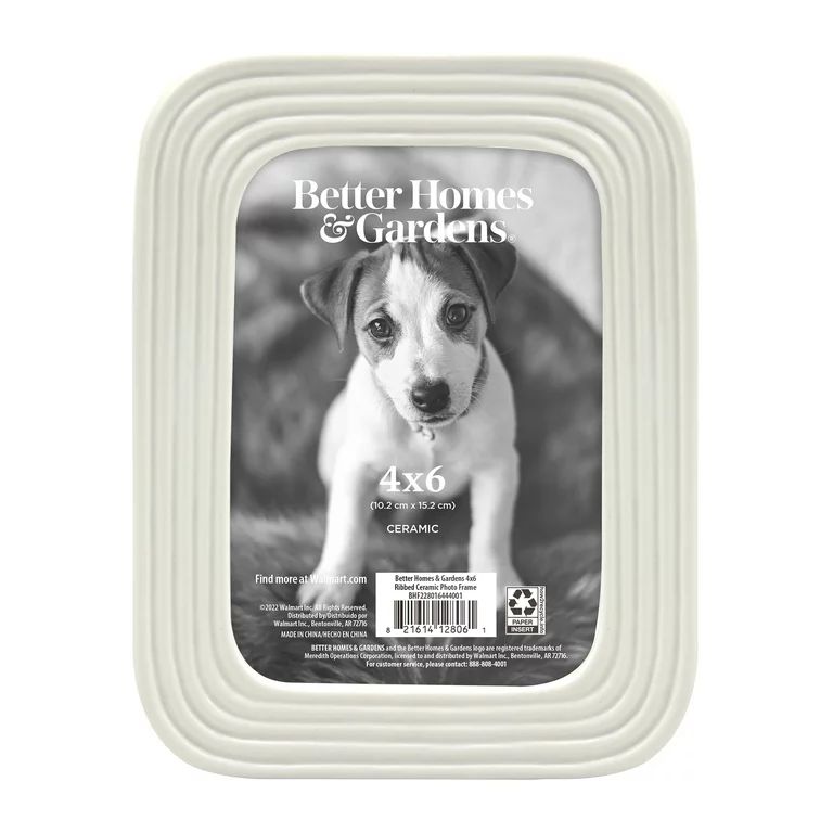 Better Homes & Gardens 4x6 Ceramic Tabletop Picture Frame, White | Walmart (US)