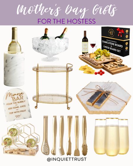 These elegant glasses, charcuterie board, wine chiller, and more are the perfect Mother's Day gifts for a mom, friend, or MIL who loves to host!
#mimosabaressential #hostesslife #partymusthave #affordablefinds

#LTKGiftGuide #LTKparties #LTKhome