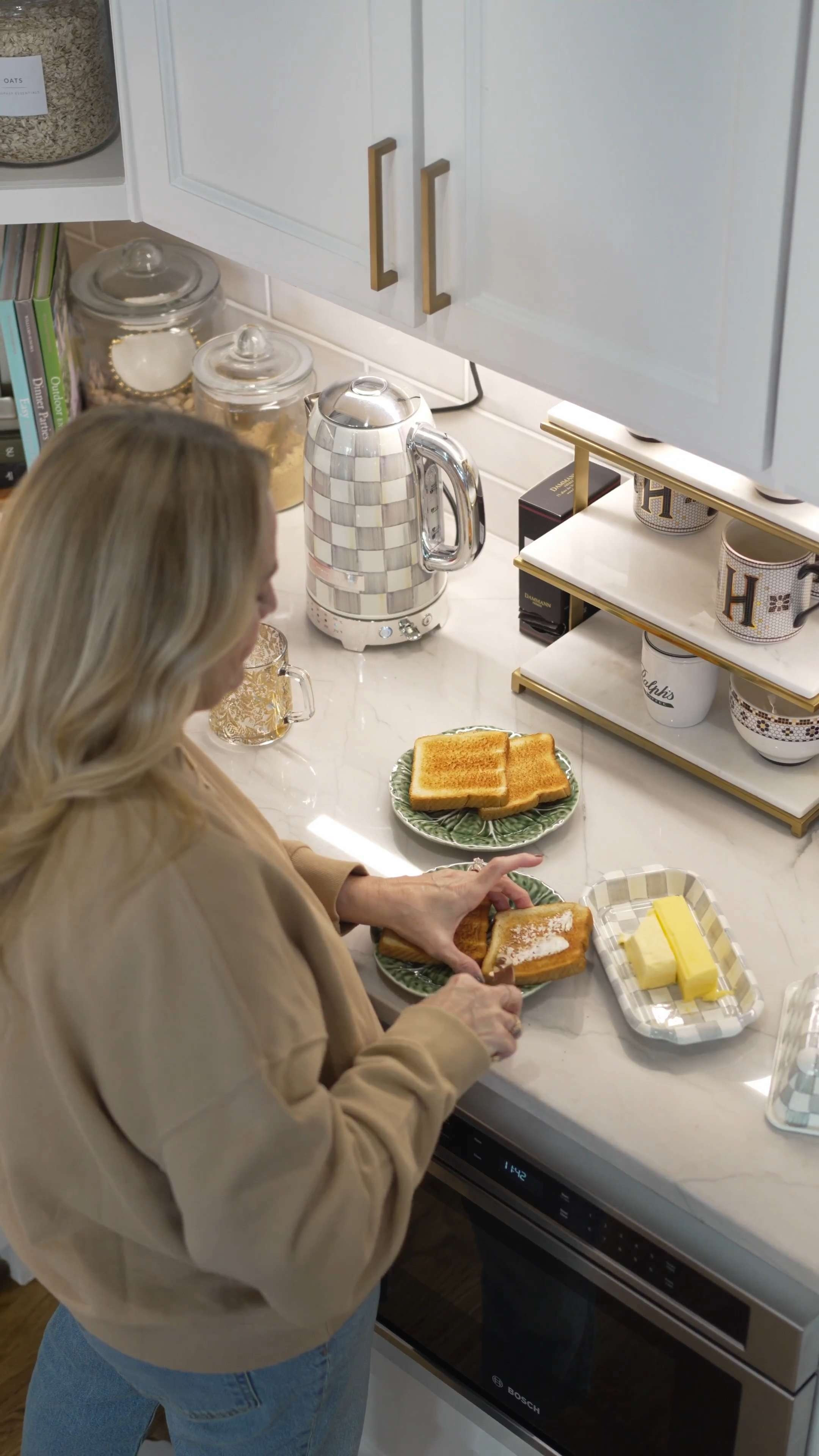 Tea, toast and a touch Bordallo Pinheiro. #bordallopinheiro #mackenziechilds 

 #LTKdayinmylife #LTKmorningroutine