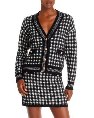 Checkered Cropped Cardigan - 100% Exclusive | Bloomingdale's (US)