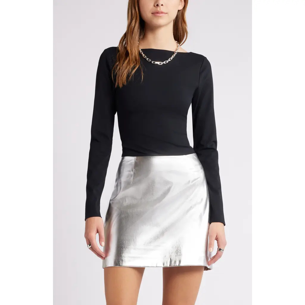 Open Edit Compact Bodysuit in Black at Nordstrom, Size Xx-Small | Nordstrom