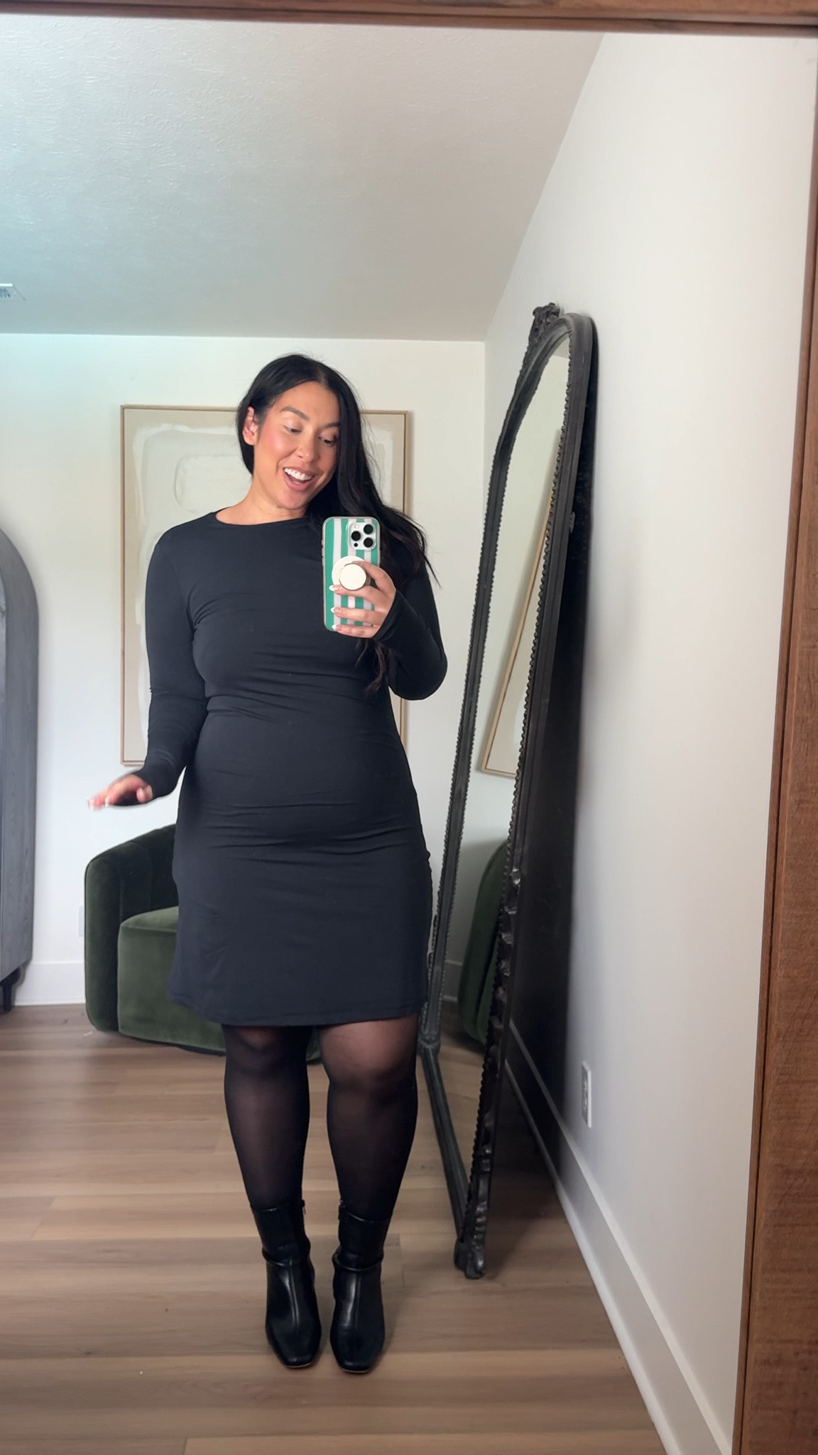 The perfect LBD, skims the curves and will be a fall staple! Wearing a L Tall. Midsize, midsize fashion, Abercrombie, fall fashion

#LTKSeasonal #LTKMidsize