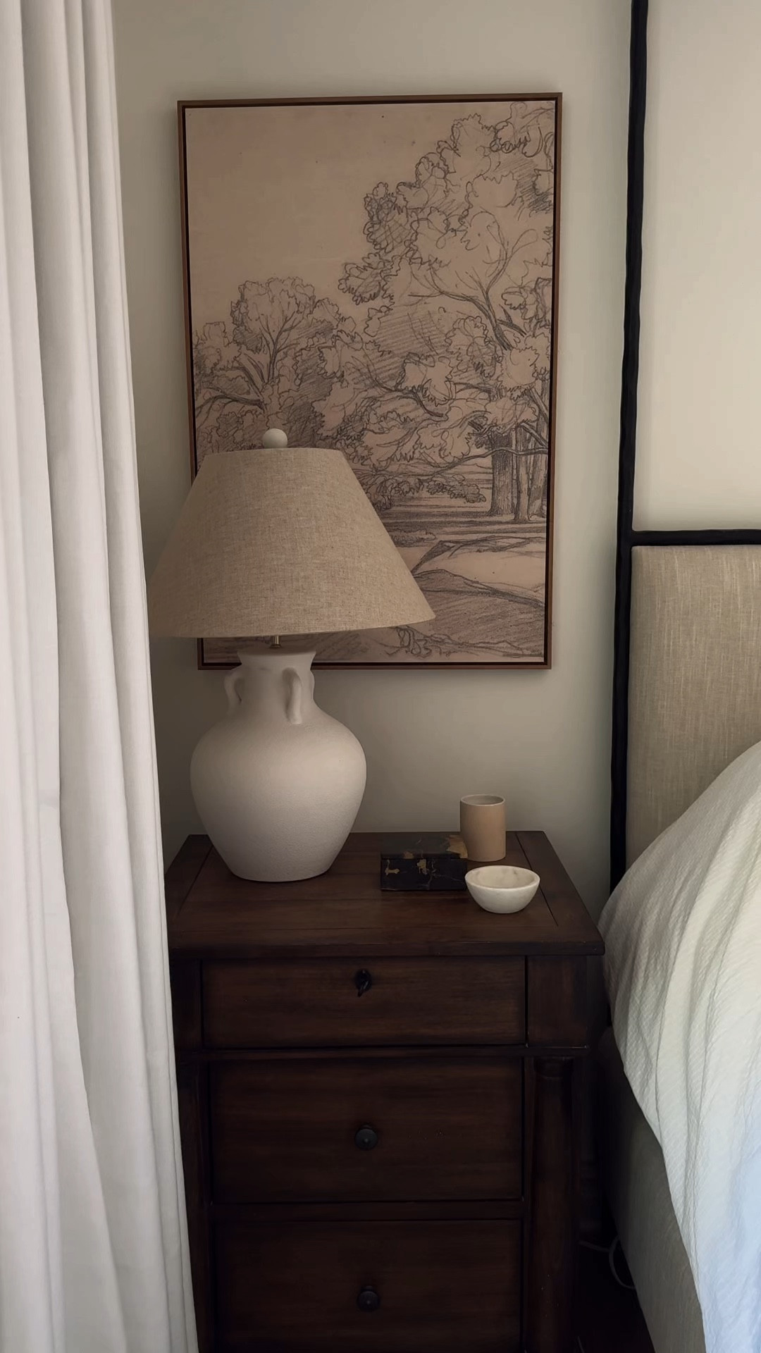Simple bedside table styling - lamp is a Home Goods find but linked similar.

#LTKHome #LTKVideo