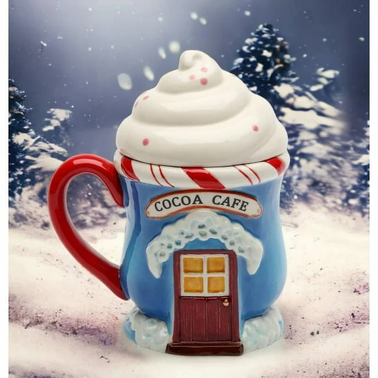 Ceramic Christmas Santas Village Covered Mug 4 7/8" Perfect Holiday Gift Decor | Walmart (US)