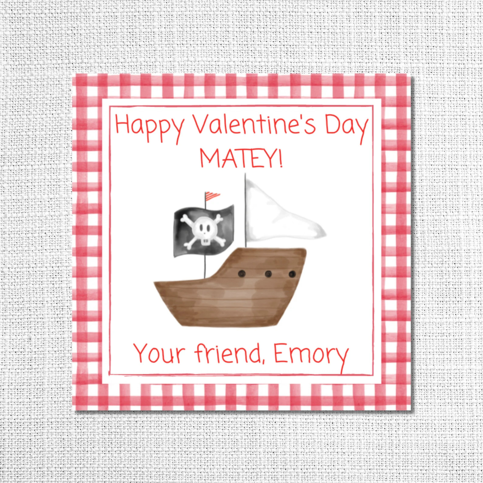 Personalized Pirate Valentine Card | Etsy | Etsy (US)