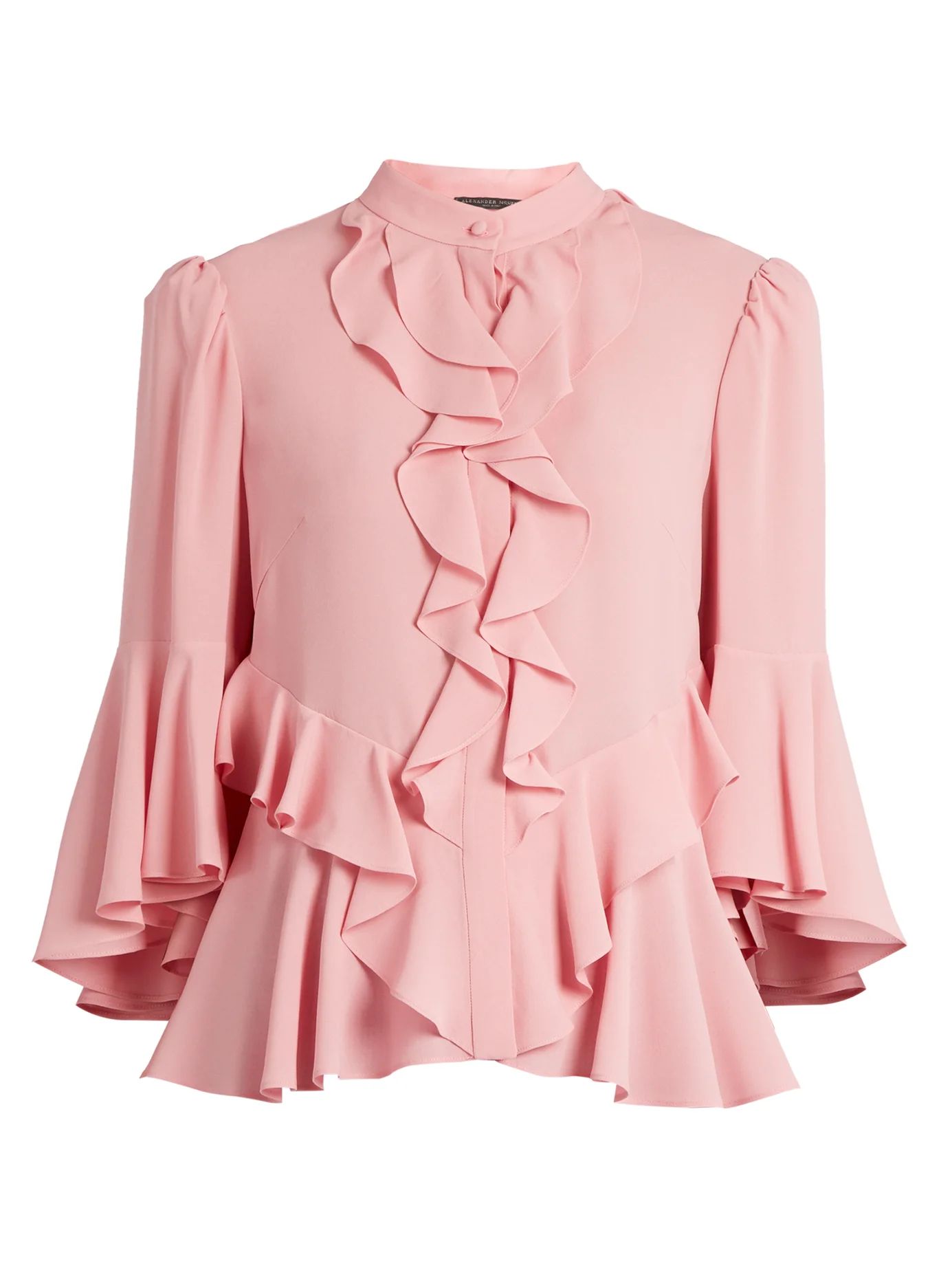 Ruffled-front silk-georgette blouse | Matches (US)