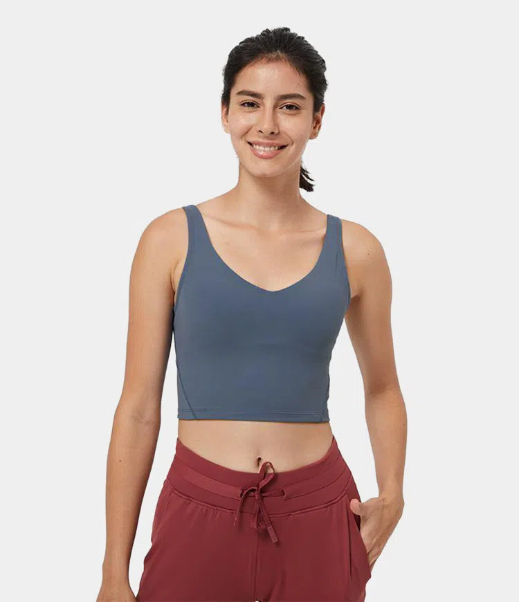 Women’s Padded V Neck Cropped Yoga Tank Top - Halara | HALARA