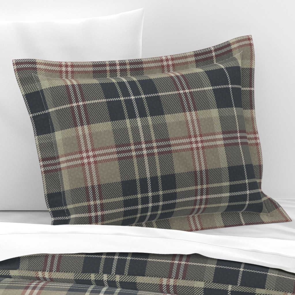 Japandi Farmhouse Plaid (L) Pillow Sham | Spoonflower | Spoonflower