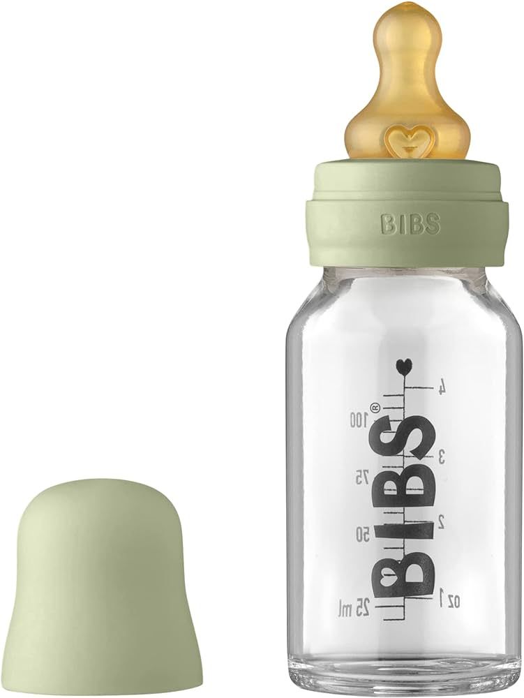 BIBS Baby Glass Bottle. Anti-Colic. Round Natural Rubber Latex Nipple. Supports Natural Breastfee... | Amazon (US)