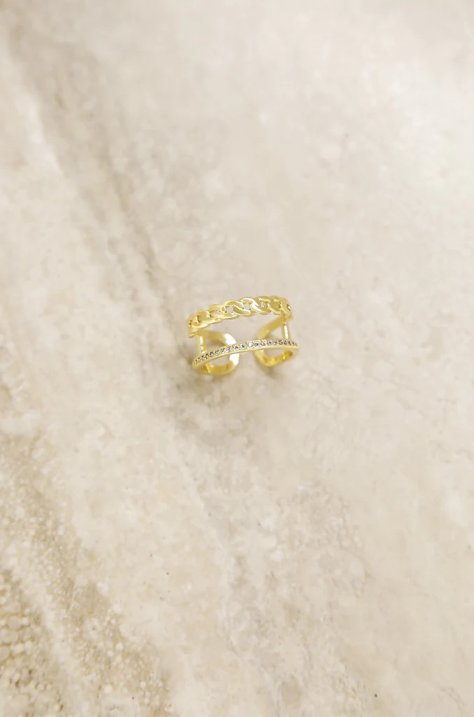 Wanderer Crystal 18k Gold Plated Ring | Ettika