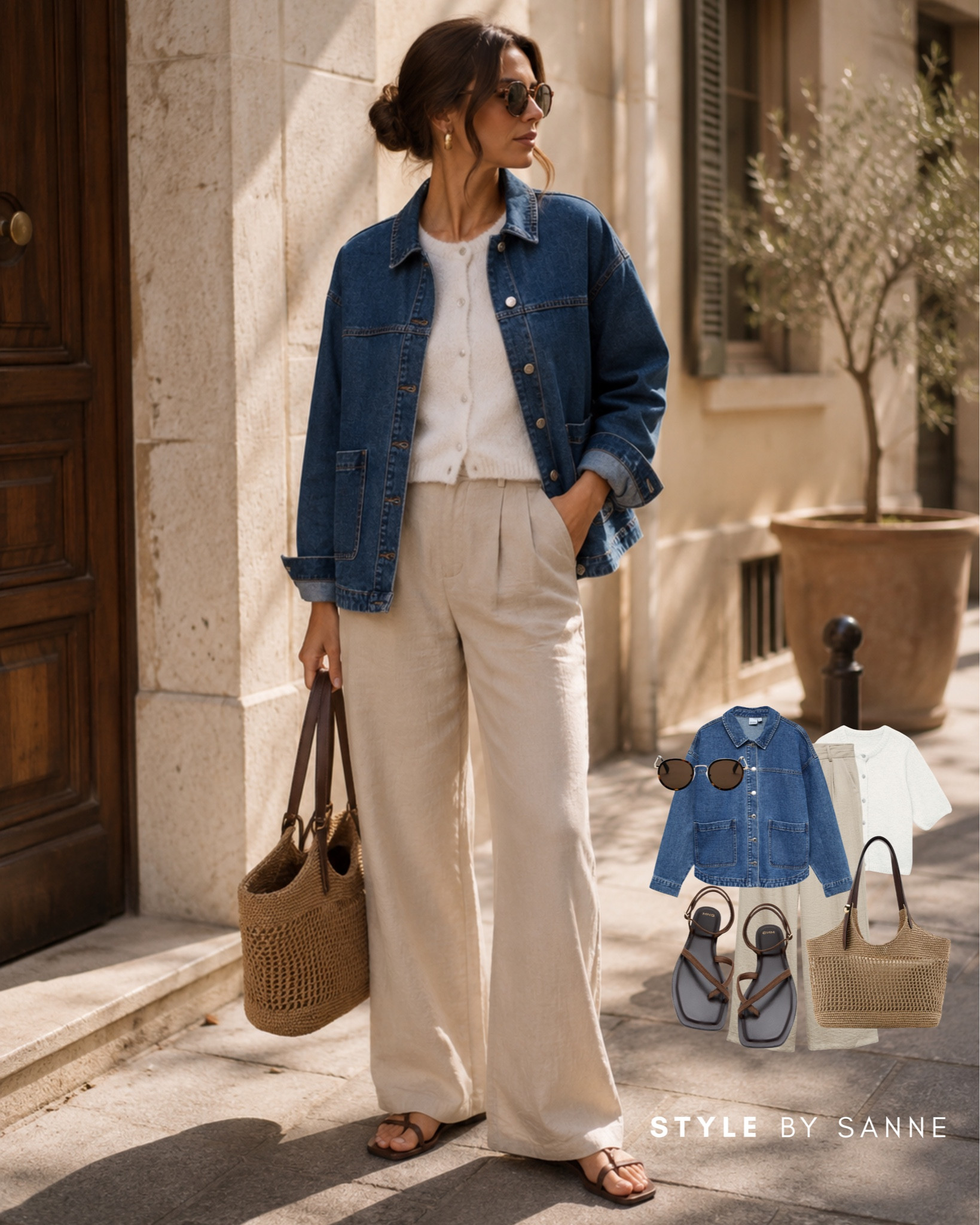 A relaxed denim jacket paired with soft neutral trousers creates an effortless everyday look. Styled with minimal sandals and a woven bag for a timeless outfit that feels both casual and refined.🌼

#LTKworkwear #LTKeurope