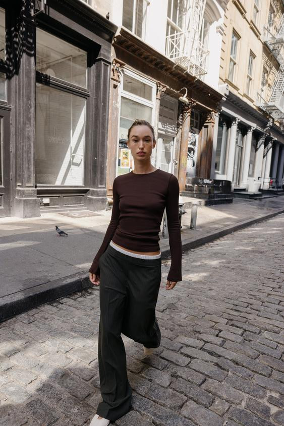 RIB TOP WITH FLARED SLEEVES | Zara US