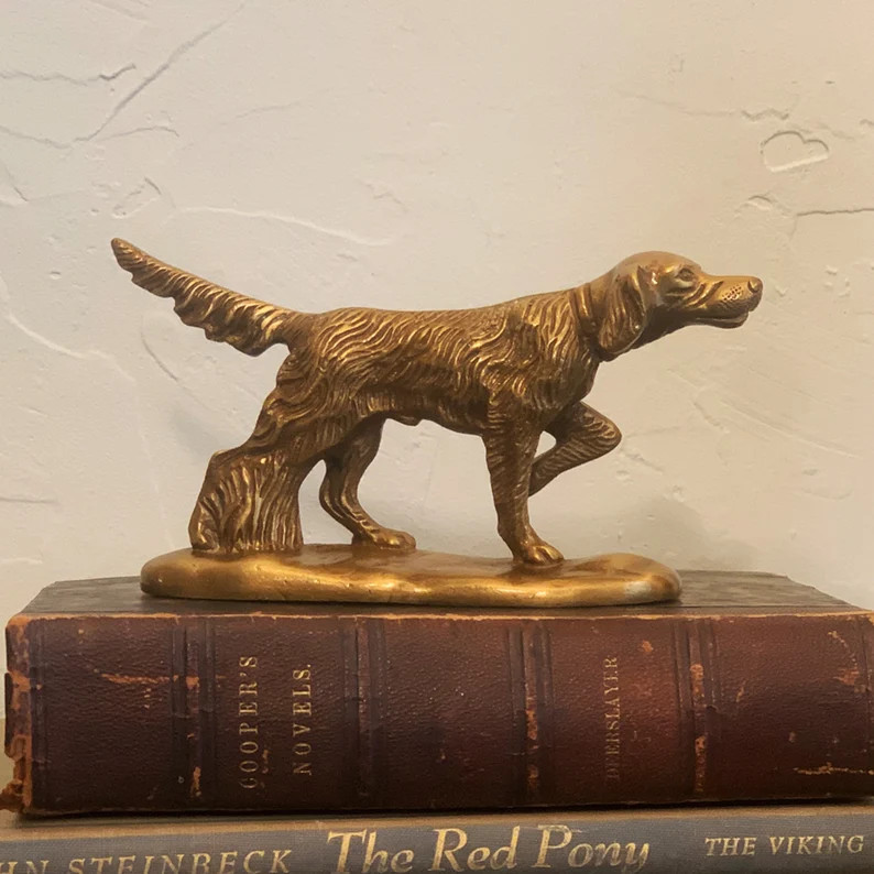 Brass Pointer Dog Paperweight- Vintage Style Hunting Decor - Etsy | Etsy (US)