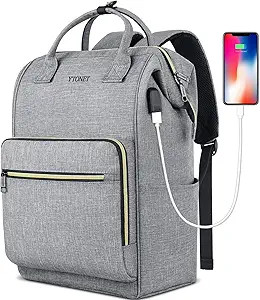 Ytonet Laptop Backpack for Women, Travel Backpack for College with USB Charging Port Fit 15.6 Inc... | Amazon (US)