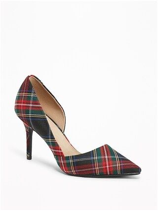 Old Navy Womens Tartan D';Orsay Pumps For Women Black/Red Plaid Size 10 | Old Navy US