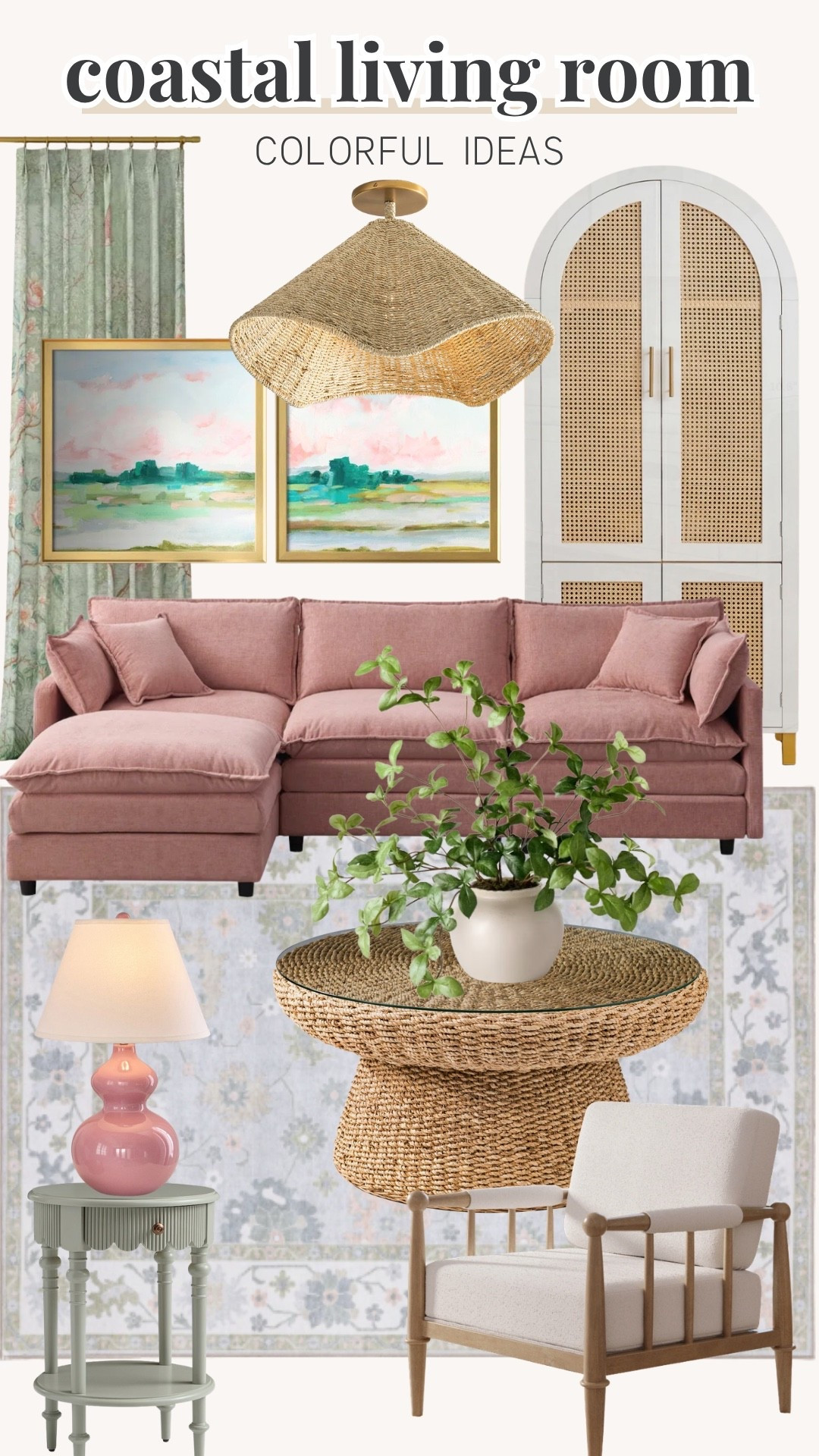colorful coastal living room, colorful coastal, coastal living room, beach house style, modern coastal, coastal home decor, blue and white decor, colorful home decor, coastal chic, vibrant coastal, seaside style, living room inspiration, living room decor, neutral and blue, striped decor, woven accents, rattan furniture, natural textures, colorful throw pillows, coastal artwork, coastal coffee table decor, light and airy, relaxed home, cottage coastal, timeless decor, home refresh, family room decor, interior design, Wayfair, Amazon home, living room finds, beach cottage, layered home decor, coastal aesthetic